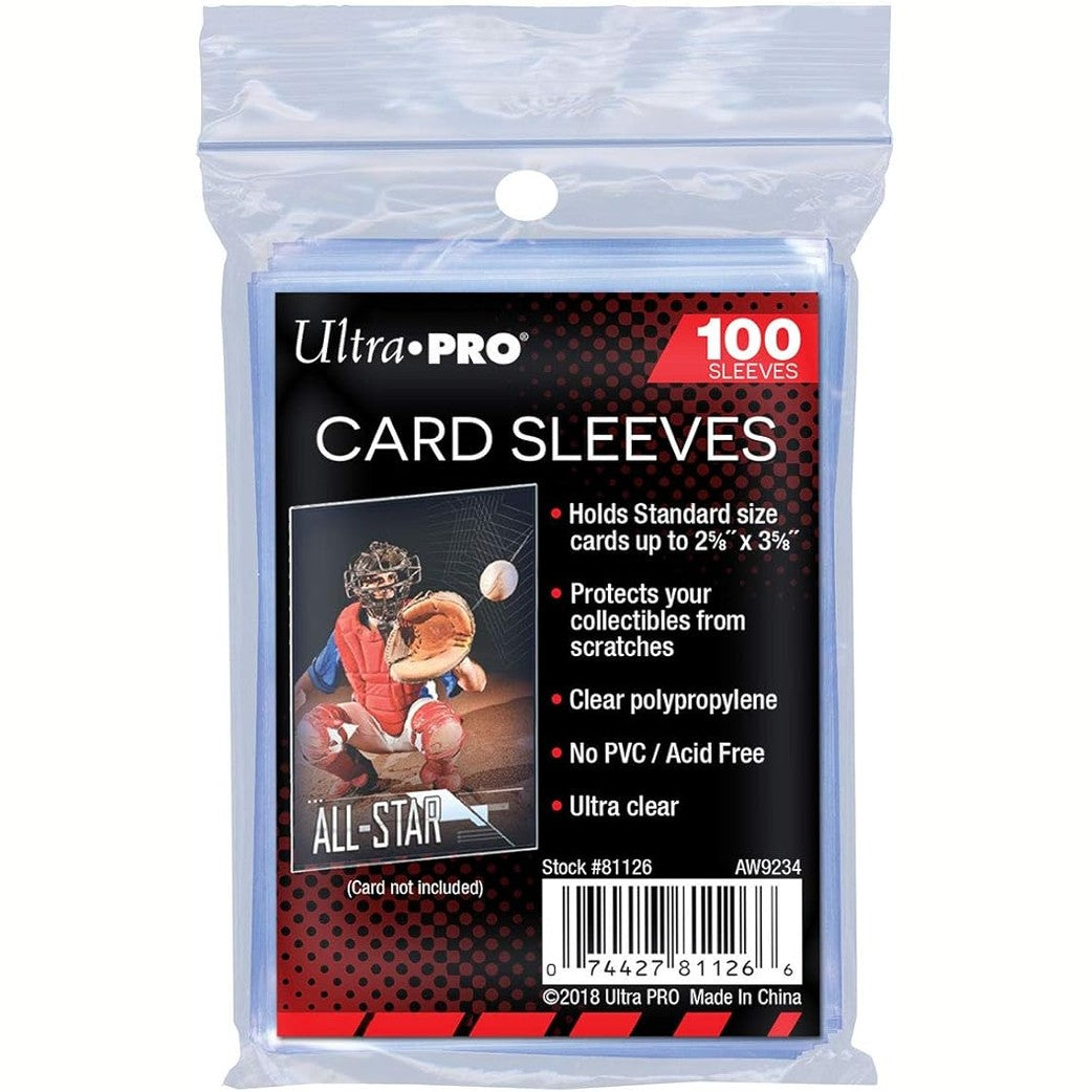 141527 - Ultra PRO – mëngë të buta transparente për karta Penny Sleeves®, 100 copë, 2.5" x 3.5", për mbrojtje dhe ruajtje të kartave sportive, bejsbolli dhe futbolli amerikan.