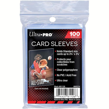 141527 - Ultra PRO – mëngë të buta transparente për karta Penny Sleeves®, 100 copë, 2.5" x 3.5", për mbrojtje dhe ruajtje të kartave sportive, bejsbolli dhe futbolli amerikan.
