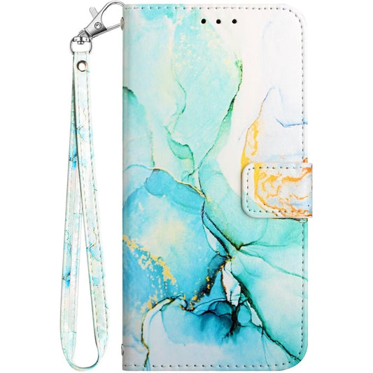 189953 - BNVDFRE Mbrojtëse për Telefonin Xiaomi Redmi Note 13 Pro 4G / Xiaomi Poco M6 Pro 4G, Material Lëkure Mermeri, Mbyllje Magnetike, Vend për Kartë, Funksion Mbështetëse, Mbulesë Mbrojtëse me Shkëlqim - Ngjyra Jeshile