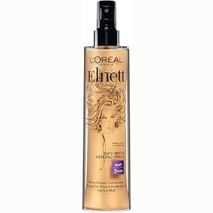 302616 - L'ORÉAL PARIS Elnett Ngrohës Styling Spray, llak flokësh me mbrojtje nga nxehtësia 230°C, kundër kaçurrelave, stilim afatgjatë - deri në 72 orë, kujdeset dhe zgjat stilimin e flokëve me kompleks termo-keratinë, 170 ml.