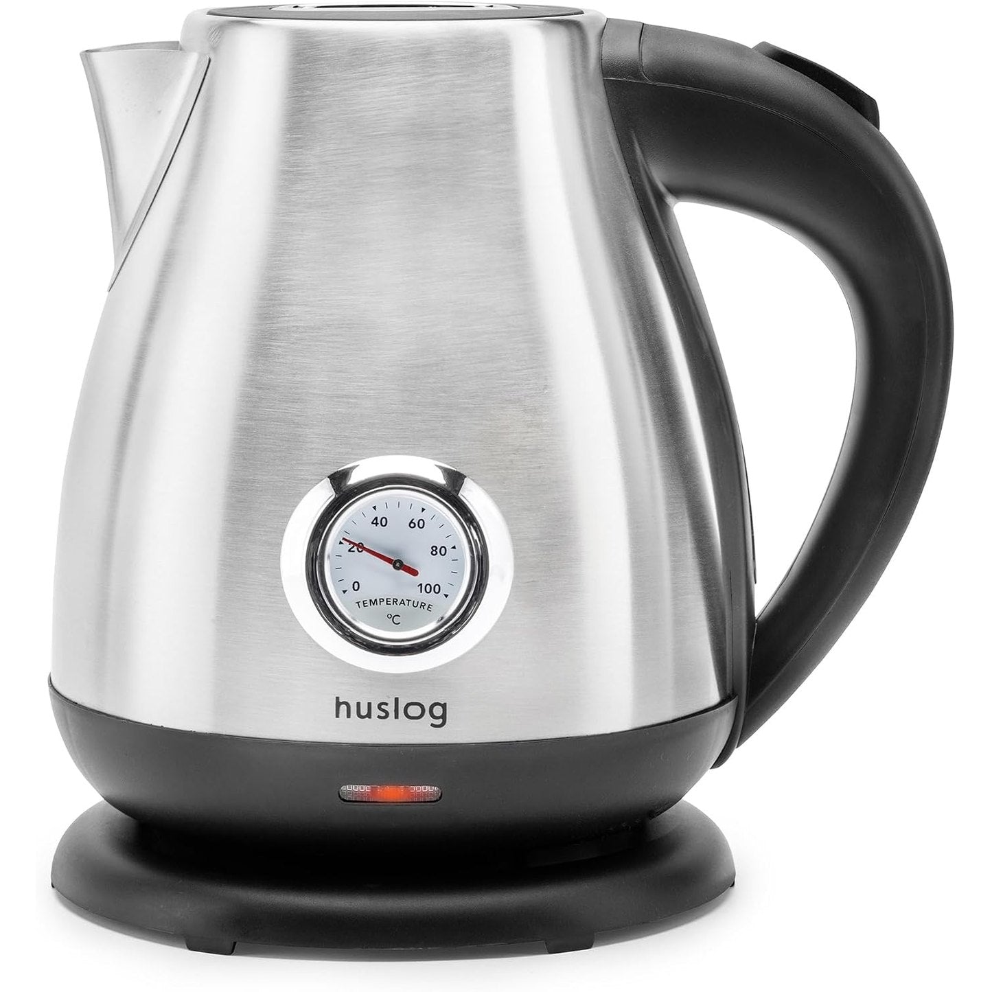 277516 - HUSLOG Çajnik elektrik Retro 1.7L, 2200W, Termometër i integruar, Çelik inox, Pa tel me bazë 360°, Mbyllje automatike, Dizajn klasik, Argjend