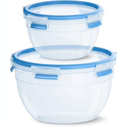 223427 - EMSA - Set enësh për ruajtjen e ushqimit, 1.1 L + 2.6 L, 100% të papërshkueshme nga rrjedhjet, transparente