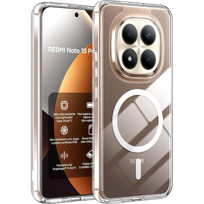 269394 - Fitudoos Mbrojtëse për Xiaomi Redmi Note 15 Pro+ / Redmi Note 15 Pro Plus 5G / Poco M8 Pro 5G, e pajtueshme me MagSafe, mbrojtje e gradës ushtarake, mbulesë shumë transparente dhe e qëndrueshme - Transparente