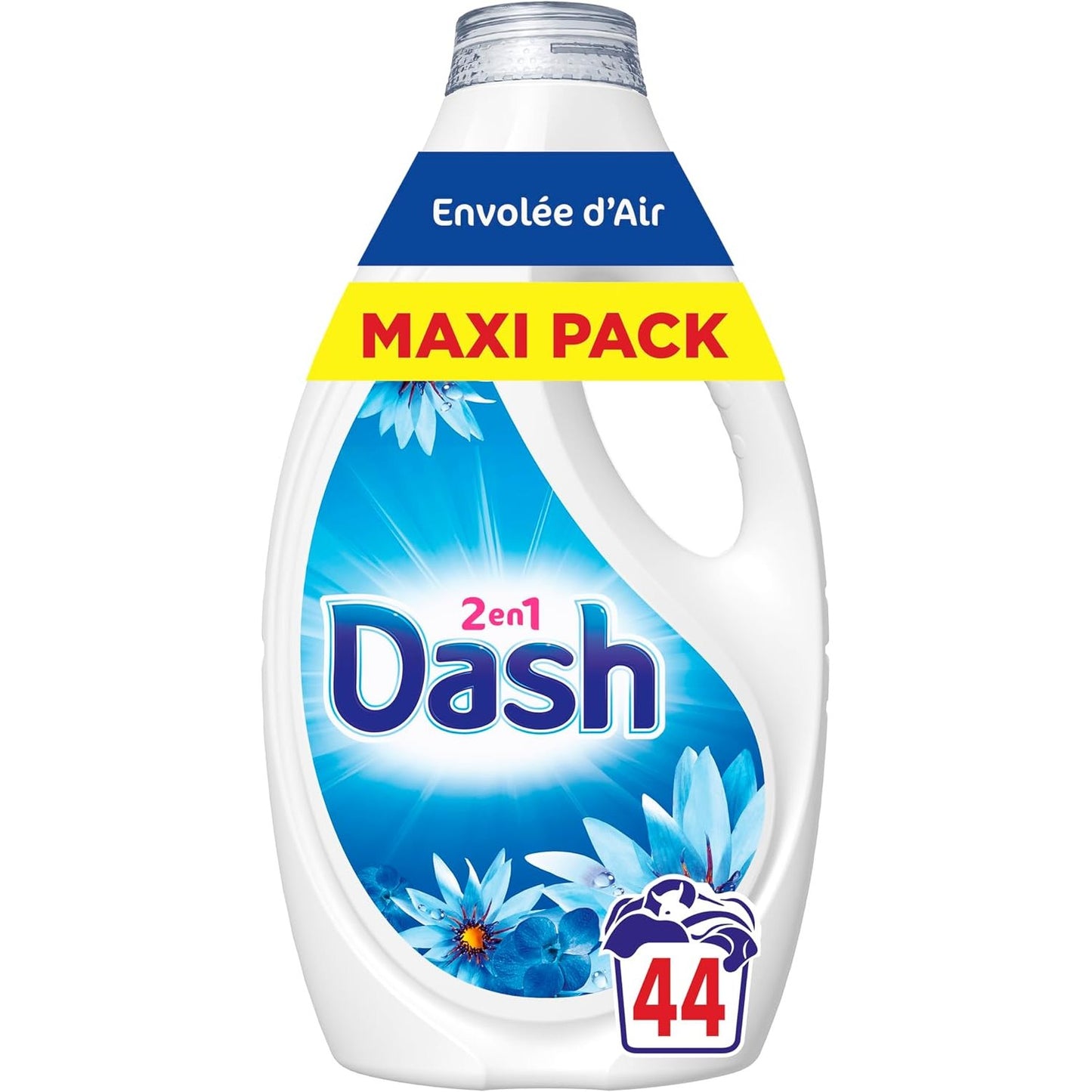 290171 - DASH Detergjent i lëngshëm për rroba 2 në 1, 44 larje, aromë ajri të freskët, prodhuar në Francë