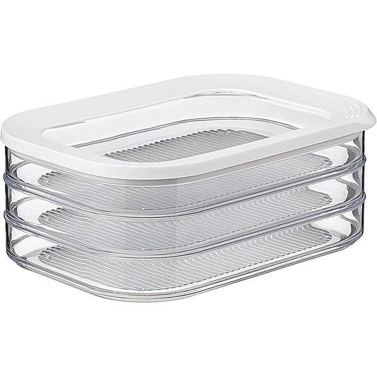 314530 - MEPAL Modula 3-Tier Deli Box - E bardhë - Kuti Ruajtjeje në Frigorifer për Mishra Deli - Tre Enë të Ndara Ruajtjeje - Mund të lahet në lavastovilje