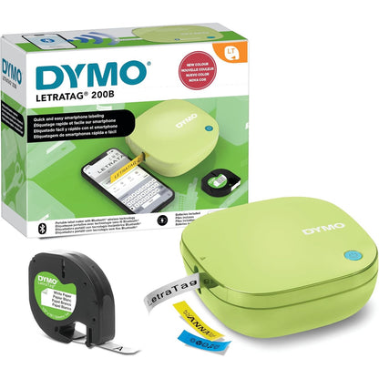 308861 - DYMO PRINTER ETIKETASH LETRATAG 200B, Bluetooth, përfshin 1 x shirit etiketash letre në të bardhë, ngjyrë e verdhë fëstëku