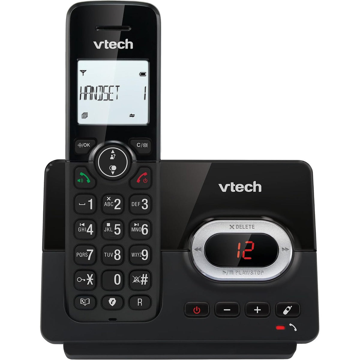 309968 - VTECH Telefon pa tel CS2050, Sekretari telefonike, Modaliteti Eco+, Telefon për të moshuar, Bllokim thirrjesh, Funksion pa duar, Butona të mëdhenj, Ekran 1 rresht, Ngjyrë e zezë
