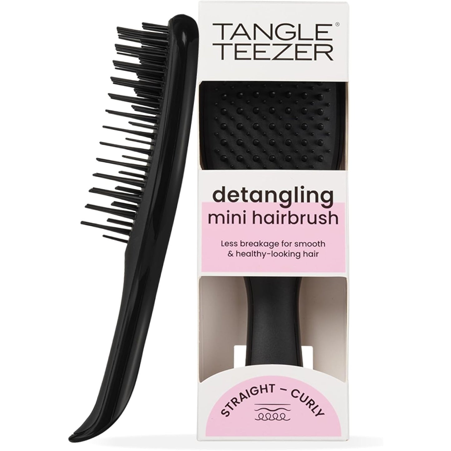 290154 - TANGLE TEEZER Ultimate Detangler i Vogël, Furçë Detangler për Flokë të Lagur dhe të Tharë, E Zezë