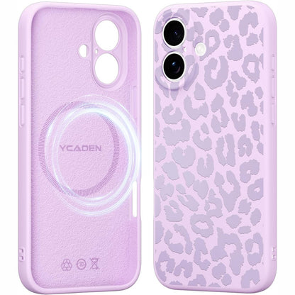 269173 - SAQMKIL Mbulesë magnetike për telefon për iPhone 16e/iPhone 17e 6.1", Mbulesë estetike për vajza me model leopardi, e përputhshme me MagSafe, Mbulesë mbrojtëse TPU prej silikoni të butë dhe të lëngshëm, rezistente ndaj goditjeve, Vjollcë