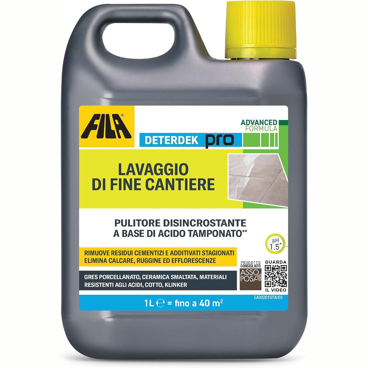 312144 - FILA DETERDEK PRO Detergjent Acidi Tampon për Pastrim - 1L