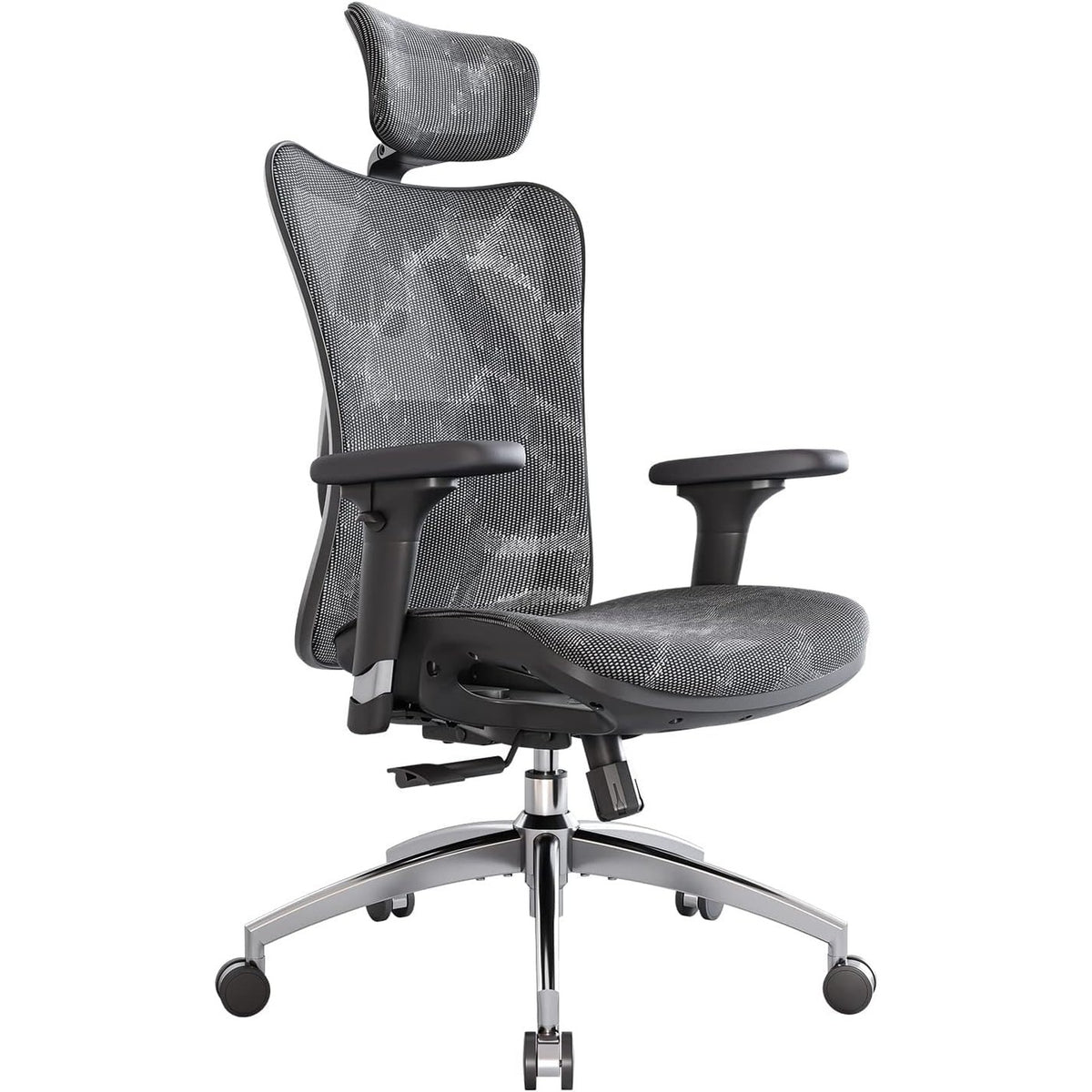 312480 - SIHOO Karrige Zyre Ergonomike, Karrige Ekzekutive me Mbështetëse Krahësh të Rregullueshme 3D, Mbështetje Mesit, Kapacitet Peshe deri në 150 kg/330 LB (Gri)
