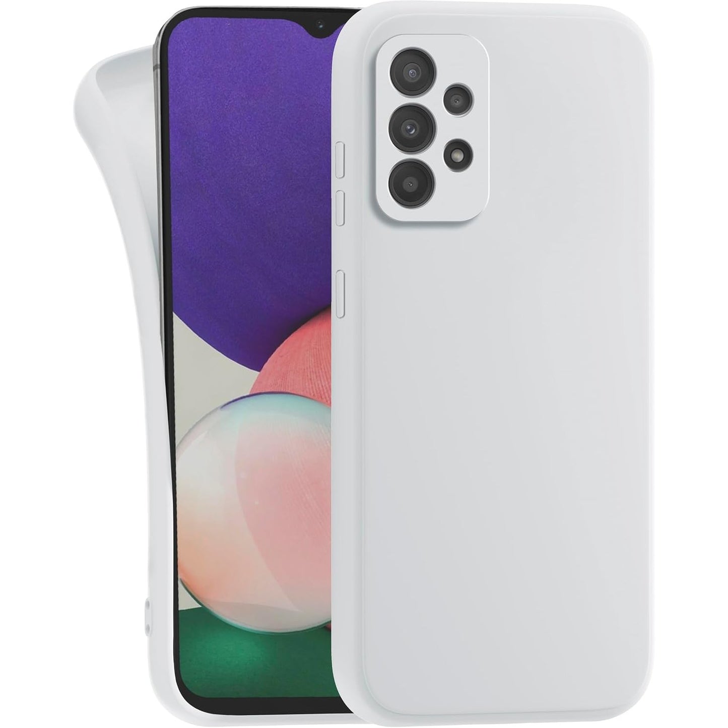 267396 - MyGadget Mbrojtëse për Samsung Galaxy A72, mbrojtëse e fortë prej silikoni të hollë TPU, mbulesë e pasme rezistente ndaj gërvishtjeve, e bardhë mat