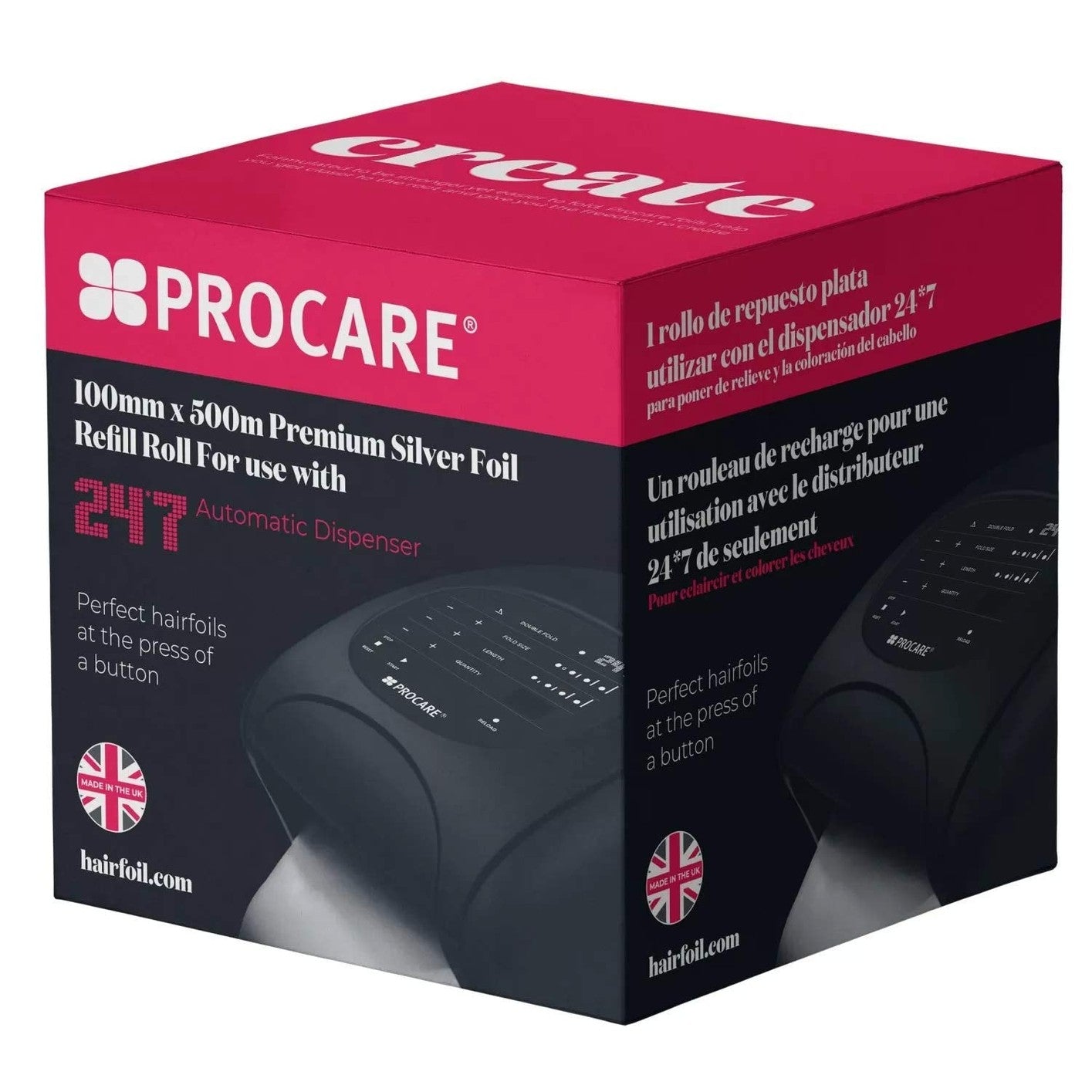 271215 - PROCARE DISPENZER 24/7 ROL MBUSHJEJE ME FLETE ARGJENDI 100mm X 500m