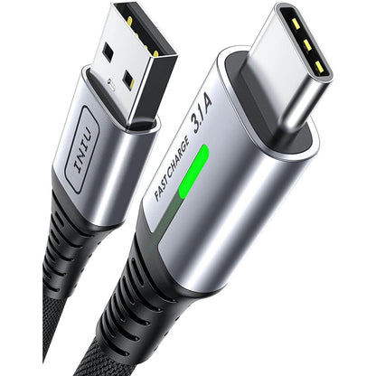 269366 - INIU Kabllo USB A në USB C, 1m, QC 3.0, 3.1A, najlon i thurur, i pajtueshëm me iPhone 17 Pro, Samsung S25, Huawei, Xiaomi Pixel, Android Auto