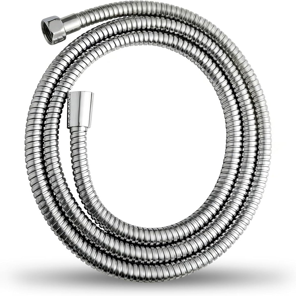 289350 - OFFO Tub dushi fleksibël prej çeliku inox, 2m, lidhje standarde G1/2 inç, pa rrjedhje, kundër përdredhjes, i lehtë për t'u pastruar, krom