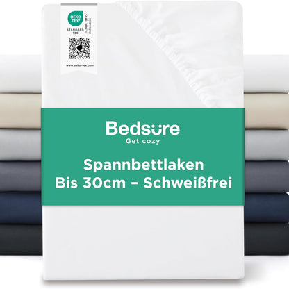 216202 - BEDSURE Çarçaf i montuar 140x200cm, i çertifikuar Oeko-TEX, deri në 30cm