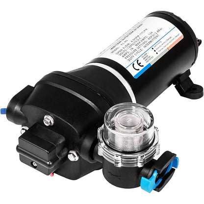312747 - VEVOR Pompë uji me diafragmë vetëmbushëse 12V DC, shpejtësi rrjedhjeje 17 L/min, presion 40 PSI (2.76 bar), me mbrojtës termik