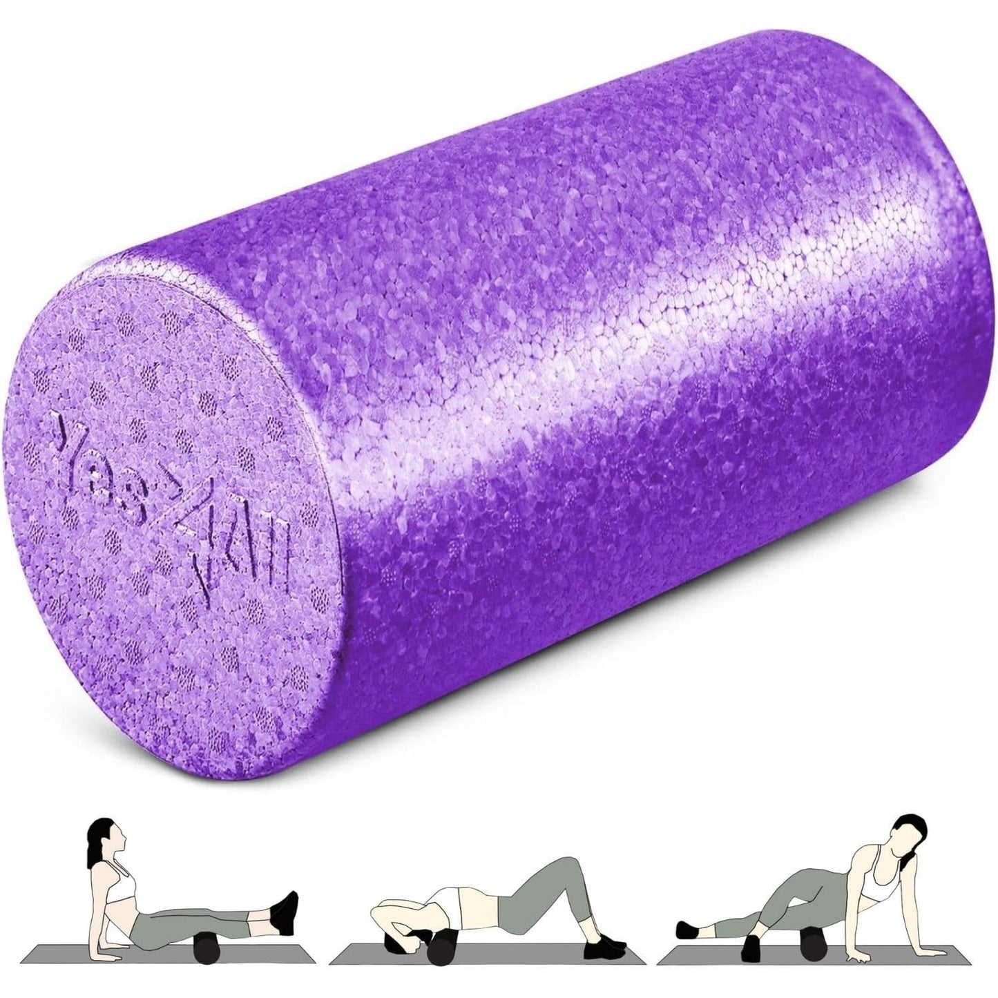 275851 - YES4ALL Rul Shkumë i Rrumbullakët EPP me Dendësi të Lartë, Rul Stërvitjeje për Joga, Pilates dhe Shtrirje – 30, 45, 60, 90 cm