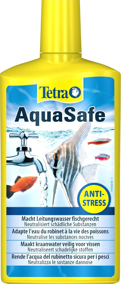 248109 - TETRA AquaSafe Kondicioner uji 500 ml për akuarium, neutralizon substancat e dëmshme