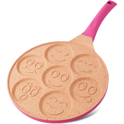 217842 - JOEJIS Tavë për krepa, 26.5 cm, alumini i derdhur jo-ngjitës, i lehtë, i pajtueshëm me induksion, rozë