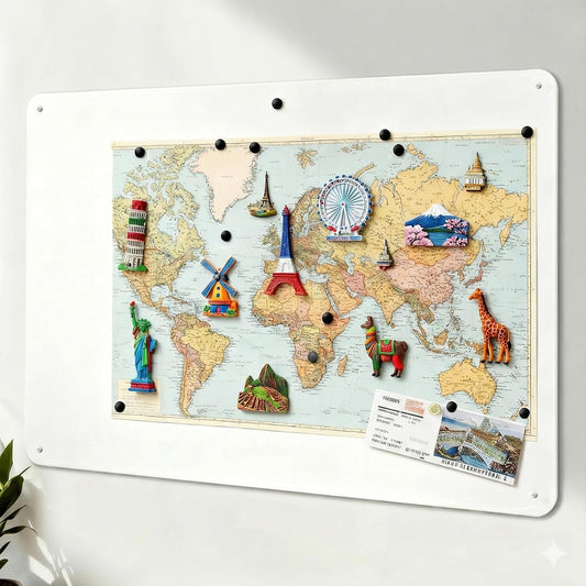 188870 - TABELA MAGNETIKE E BARDHË, Tabela Magnetike e Madhe për Zyrë, Kuzhinë dhe Dhomë Fëmijësh, Madhësi 50 x 100 cm, e Përshtatshme për Magnete Turistikë dhe Shënime