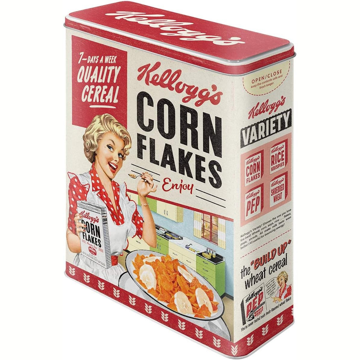 322596 - NOSTALGIC-ART Enë Ruajtjeje Kellogg's Retro XL 4L - Drithëra Cilësore për Thekon Misri