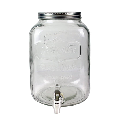 247507 - HOME DECO FACTORY Dispensator pijesh KV7177 prej qelqi me hapje të gjerë dhe rubinet shpërndarës, Kapaciteti: 8 L