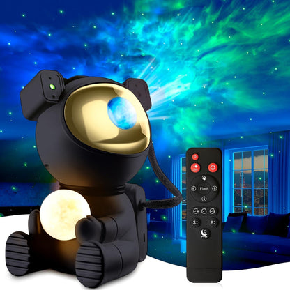 240449 - AOSHET Projektor LED me Qiell Yjor, Dritë Nate Galaxy për Astronautët, Llambë Projektimi në Tavan për Dhomë Gjumi, Kohëmatës, Telekomandë, E Zezë
