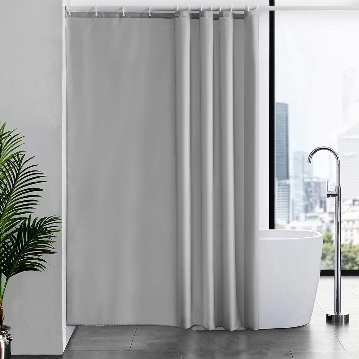 223690 - FURLINIC Perde Dushi 180x220, Kundër Mykut, e papërshkueshme nga uji, me 12 Unaza