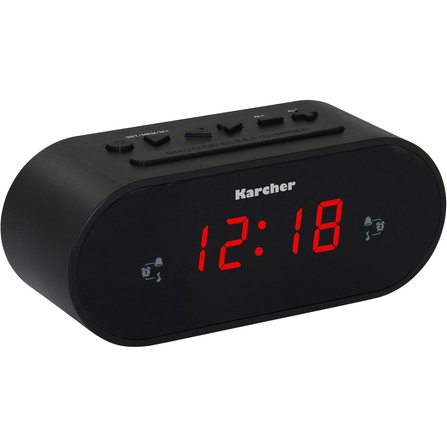 266716 - KARCHER Radio me orë UR 1030 - Radio PLL, Ekran i zbehtë, Alarm i dyfishtë - E zezë