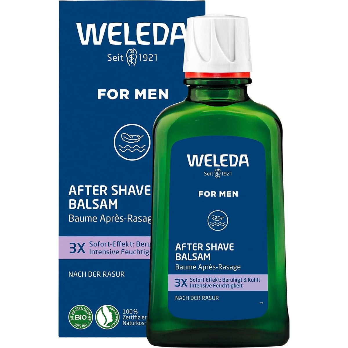 318261 - WELEDA Bio FOR MEN Balsam pas rroje, locion 100 ml, natyral, freskues për kujdesin dhe qetësimin e lëkurës pas rrojës, mbrojtje nga tharja