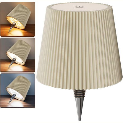 195922 - NULMVIC - Llambë LED Shishe Tavoline e Rikarikueshme 5200mAh me 3 Ngjyra, Kontroll prej Prekjeje, IP54 Rezistent ndaj Spërkatjeve për Përdorim të Brendshëm dhe të Jashtëm, Familjare, Restorant, Bar (Kaki)