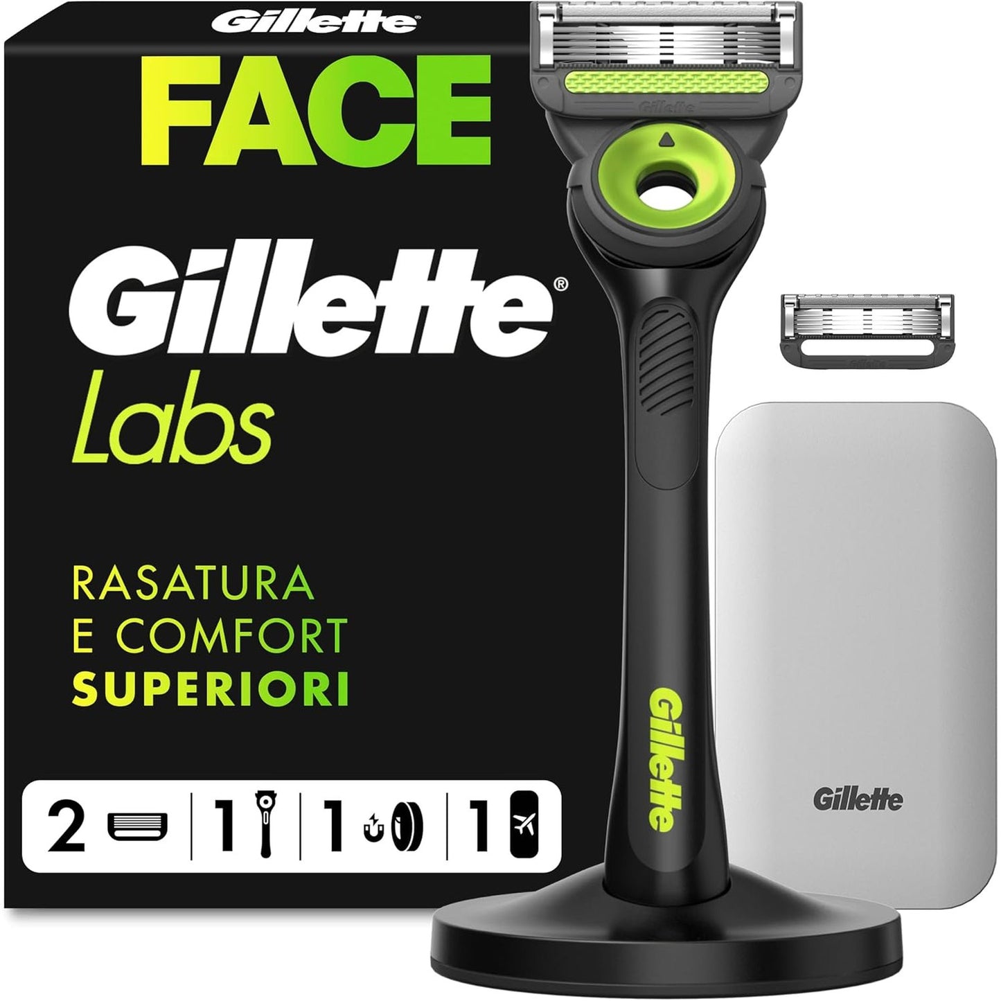 271378 - GILLETTE Brisk manual me 3 tehe zëvendësuese, bazë magnetike, eliminon papastërtitë e lëkurës, kuti udhëtimi, i bardhë