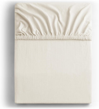 98605 - DECO KING - Çarçaf me Dy Shtresë, 100% Pambuk Xhersi, i Butë i Krehur, 200x220cm - 220x240cm, Ngjyrë Ekru Amber