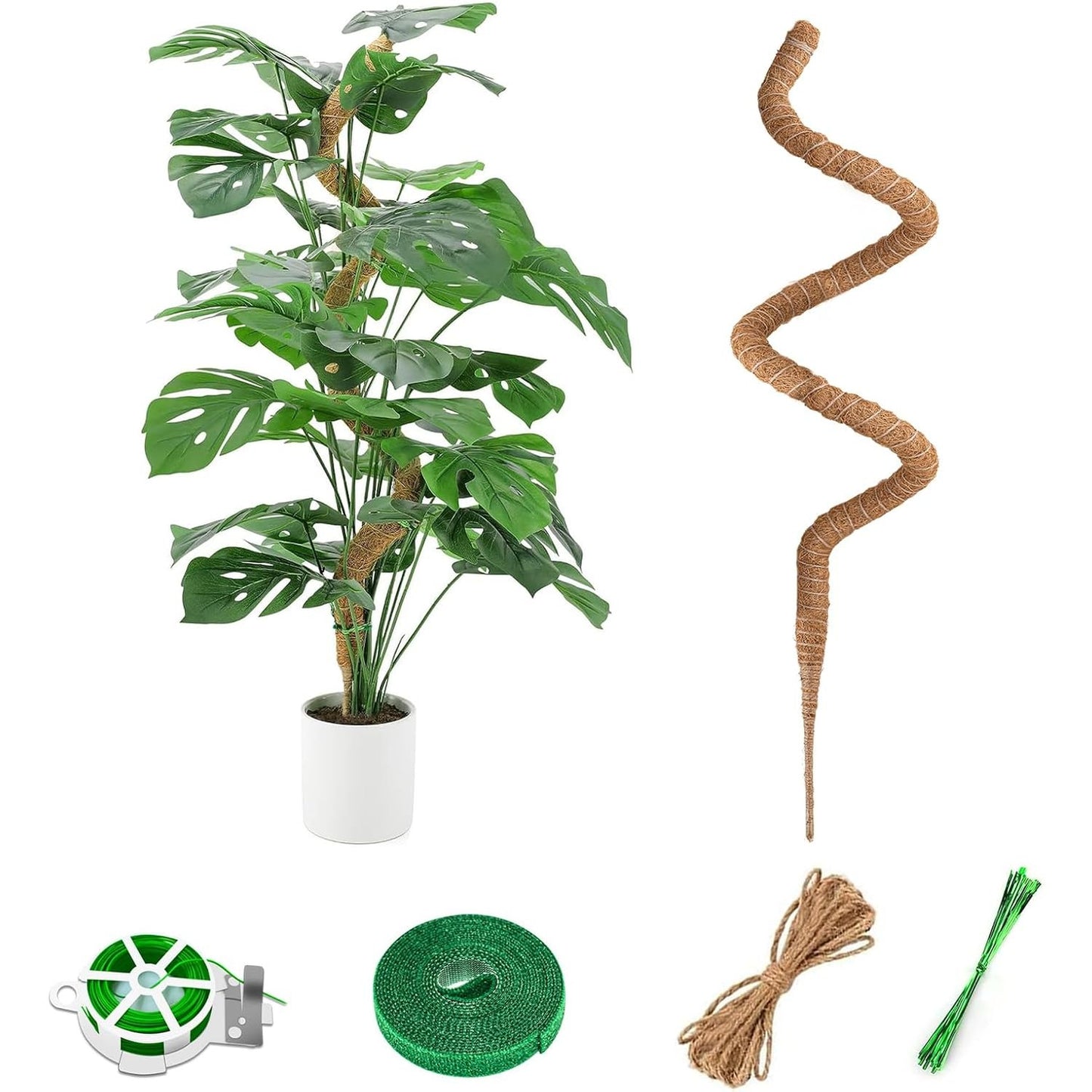 289313 - Shkop fleksibël myshku 125 cm për Monstera – Ndihmës i përkulshëm për ngjitje në Monstera i bërë nga fibra kokosi me bërthamë alumini