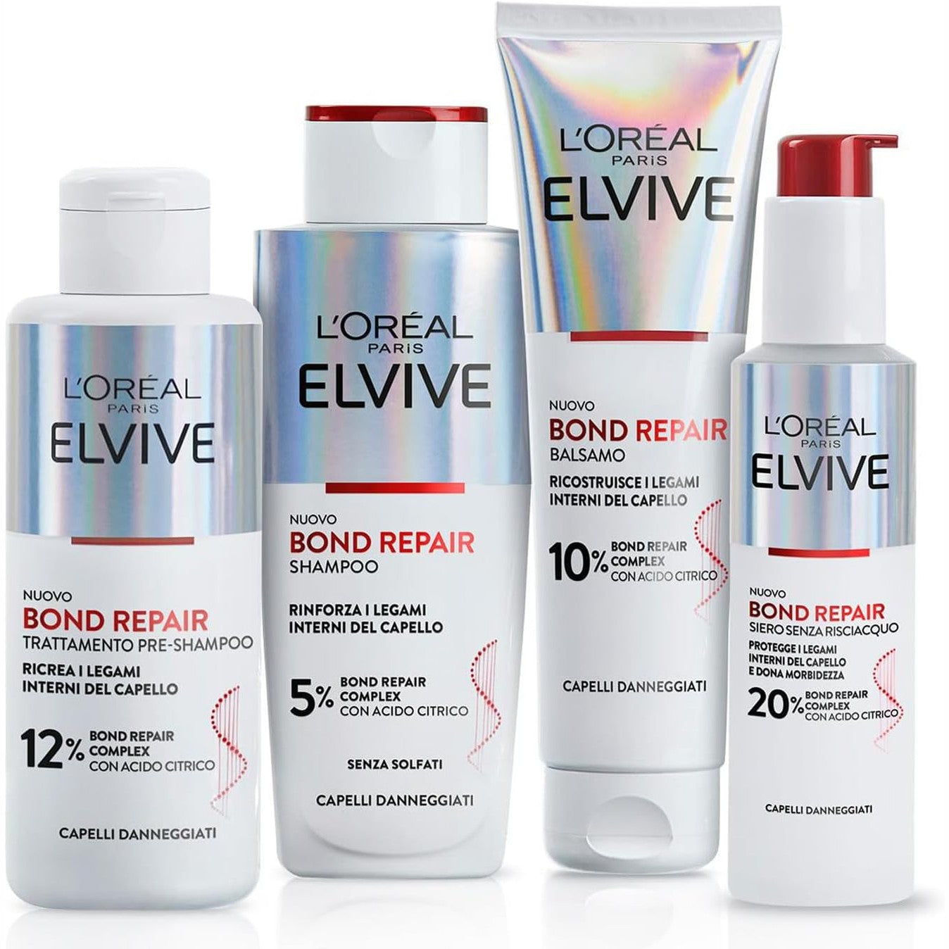 271152 - L'ORÉAL PARIS Kit Riparues Elvive Bond me Para-Shampo, Shampo, Balsam dhe Serum, për Flokë të Dëmtuar, me Acid Citrik