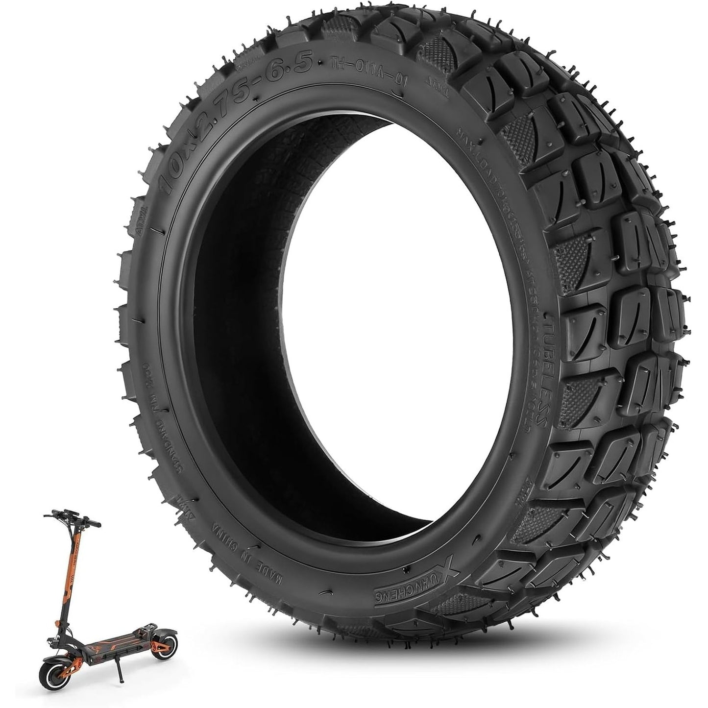 288835 - VOLOHAS Gomë pa tub 10x2.75-6.5 për Off-Road për Kukirin G2/G3/G2 Ultra/M4 Max/A1, zëvendësuese për skuterë elektrikë.