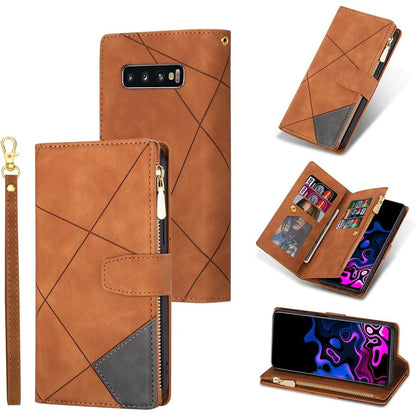 266953 - UEEBAI MBROJTËSE PËR SAMSUNG GALAXY S10 PLUS, MBROJTËSE RETRO ME ZINXHIR, PARAKOLP PREJ LËKURE PU ME 9 VENDE PËR KARTA, FUNKSION MBËSHTETËSE, MBROJTËSE PORTOFOL ME RRIP MBAJTËS - KAFE