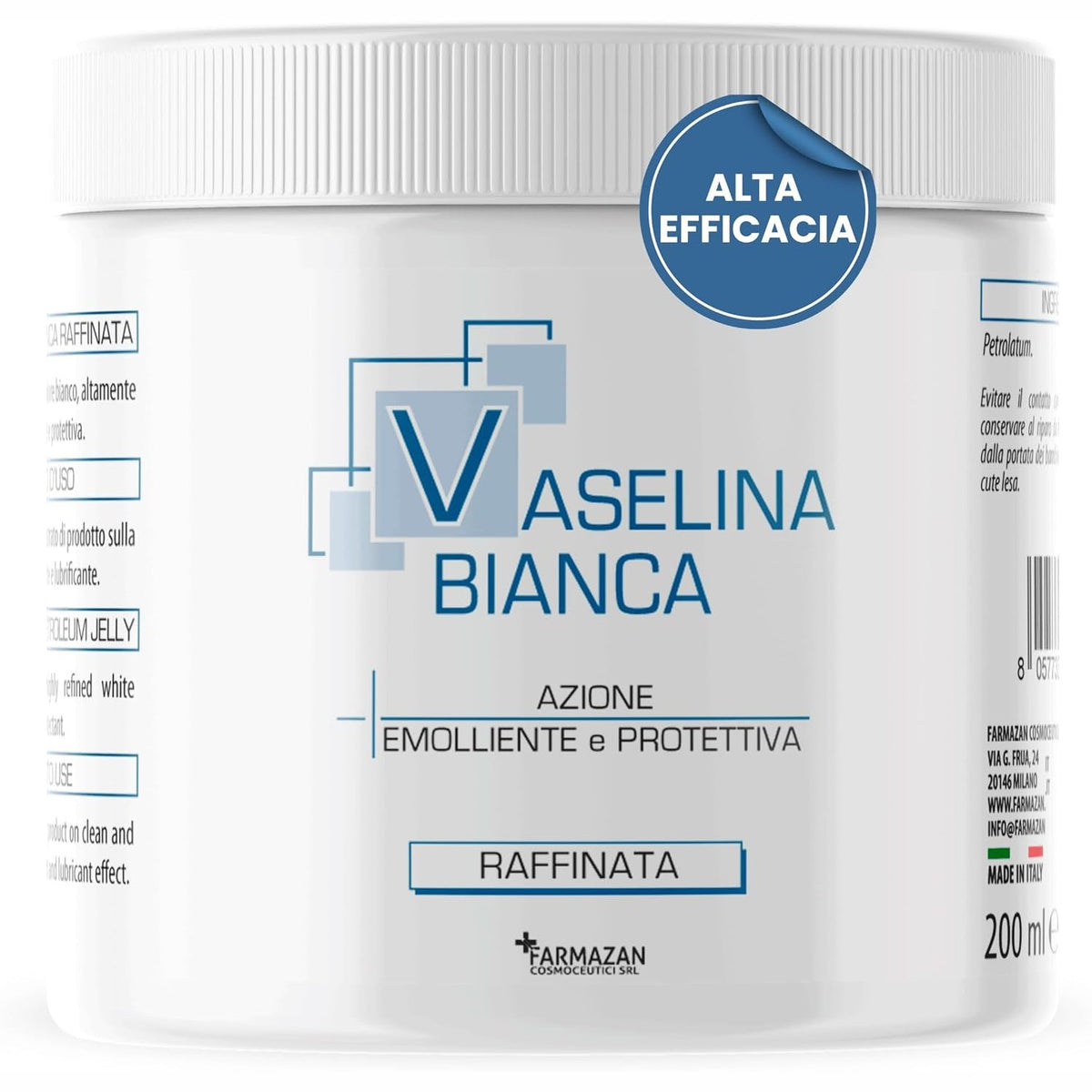 337152 - Vazelinë e Bardhë 200ml, Vazelinë e Pastër Mikrobiologjikisht e Sigurt, Krem Hidratues për Trupin.