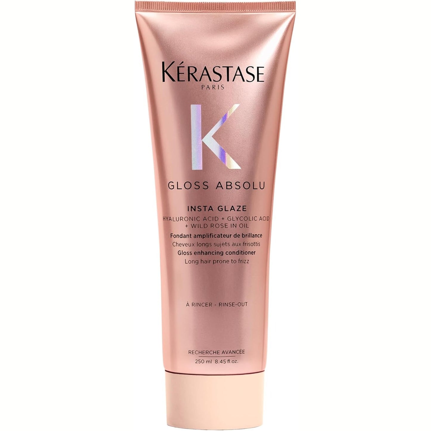 271414 - Kérastase Balsam Gloss Absolu për flokë të çrregullt, 250 ml, me acid glikolik, acid hialuronik dhe vaj trëndafili të egër