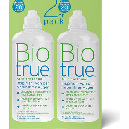 275475 - BAUSCH + LOMB Biotrue Zgjidhje për lente kontakti, 2 x 300 ml, pastrues dhe tretësirë ruajtëse