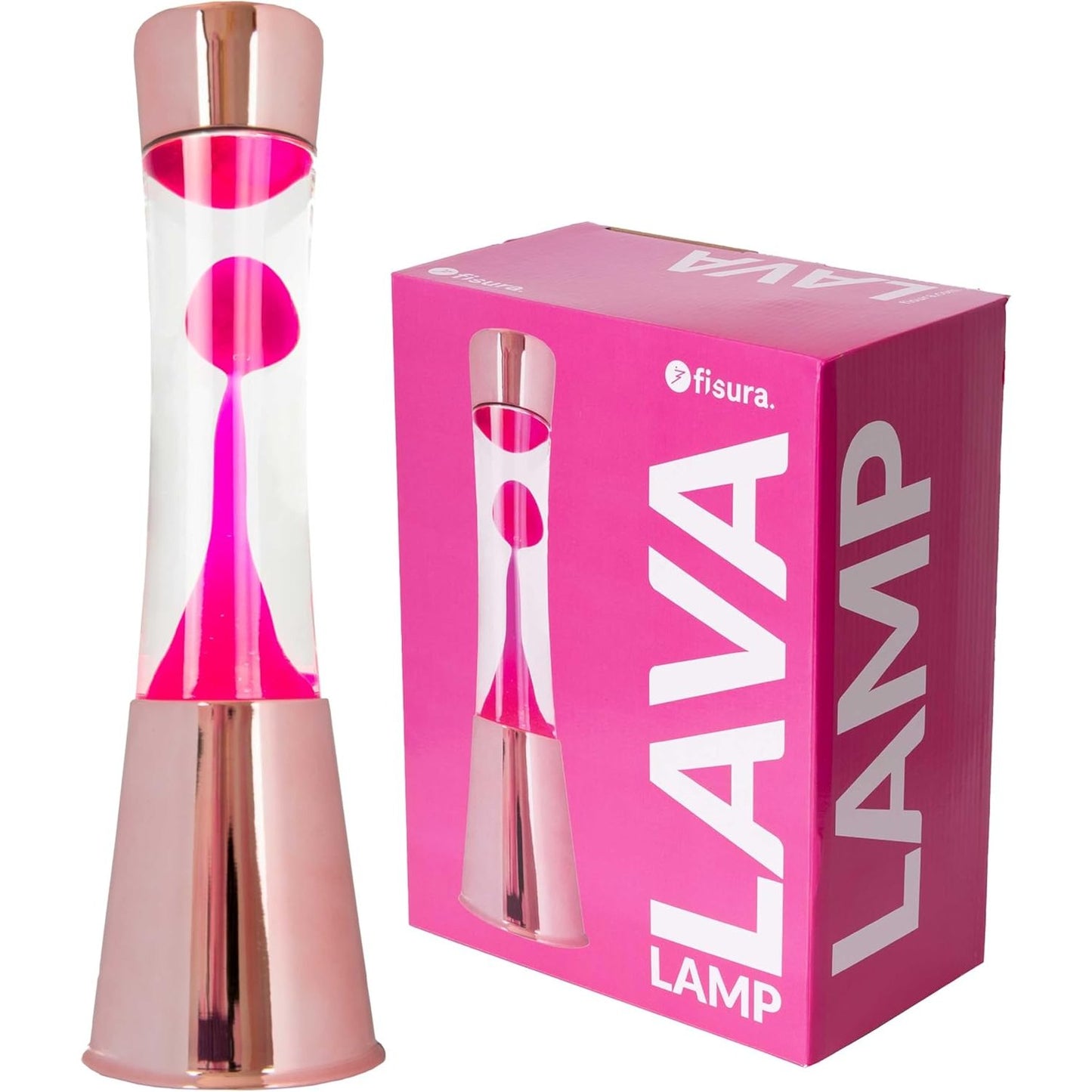213621 - FISURA Llambë Lave Rozë me Bazë Kromi, 11 cm x 11 cm x 39.5 cm