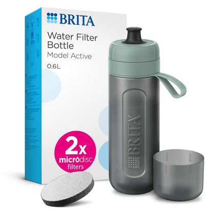216005 - BRITA Shishe Filtri Uji Sportiv Active Dark Green (600 ml) me 2 Filtra MicroDisc