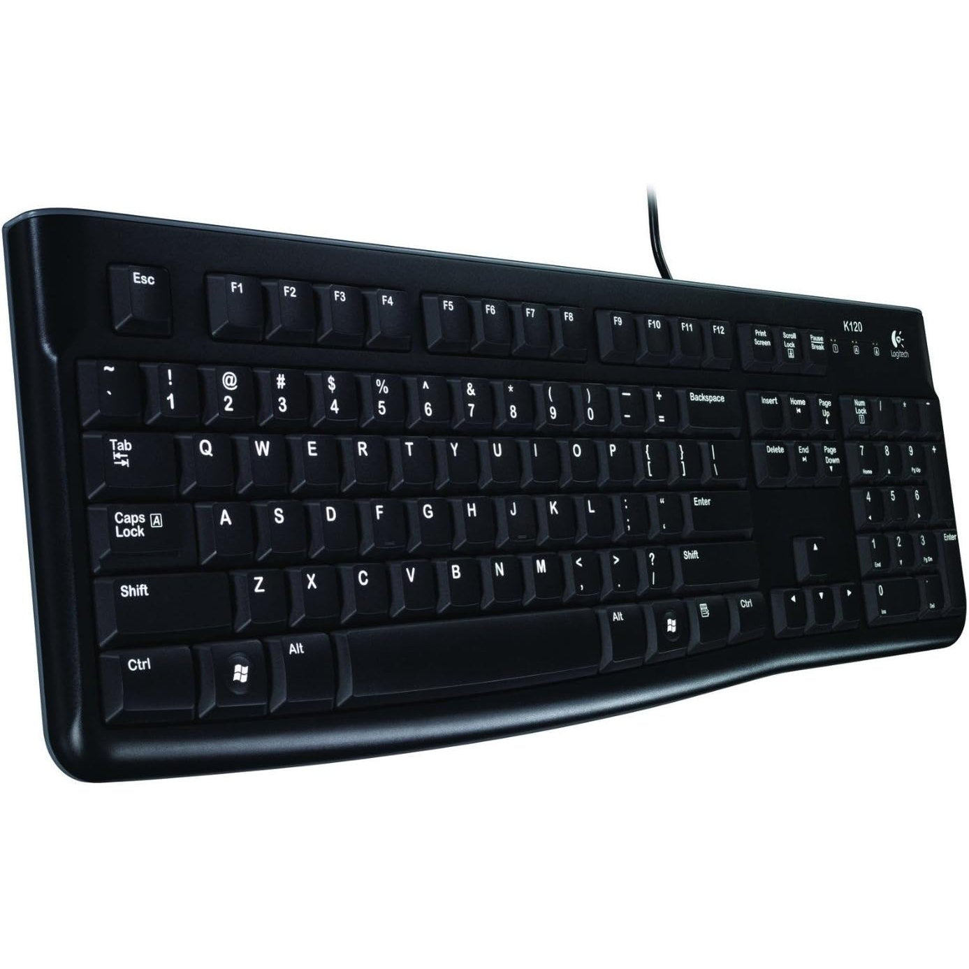 274031 - LOGITECH Tastierë me Tel K120 për Windows, USB Plug-and-Play, Madhësi Standarde, Rezistente ndaj Derdhjeve, E Zezë