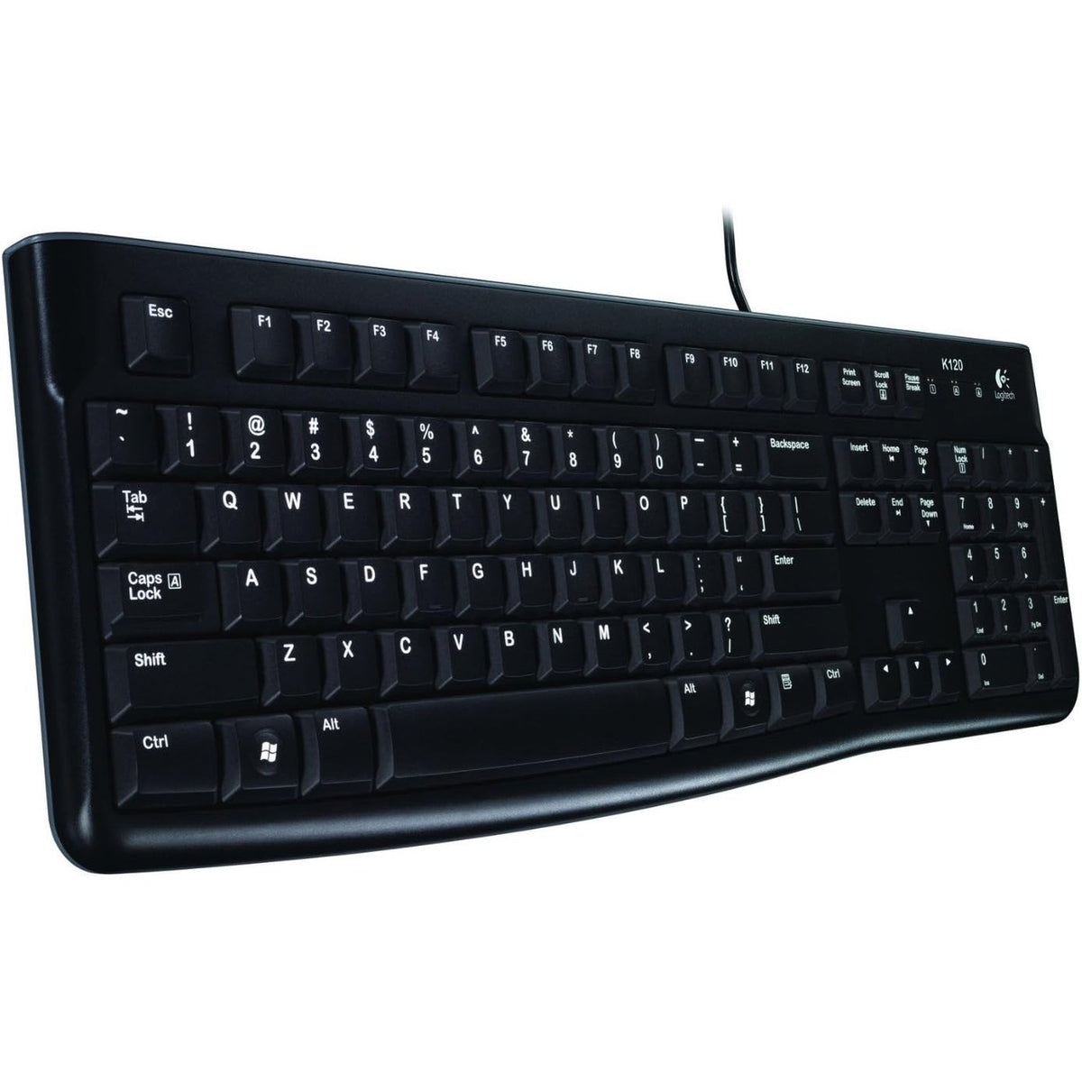 299814 - Logitech Tastierë me Tel K120 për Windows, USB Plug-and-Play, Madhësi Standarde, Rezistente ndaj Derdhjeve, e Përputhshme me PC dhe Laptop, Francez AZERTY, e zezë