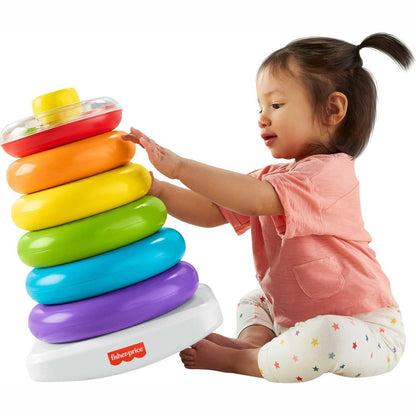 298092 - FISHER-PRICE GJW15 Piramidë Gjigande me Unaza me Ngjyra, Lodër për Foshnje dhe Fëmijë të Vegjël