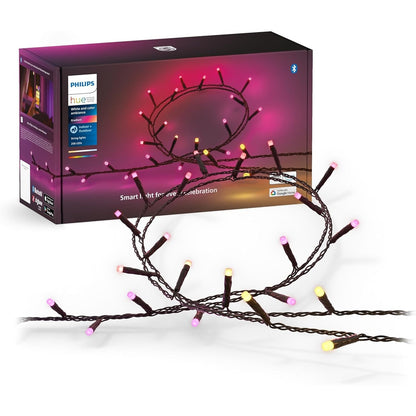 183024 - PHILIPS Hue White and Color Ambiance Festavia, Drita në Varg me Ngjyra Gradient dhe të Bardha, 250 LED, 20 m, Errësues, Bluetooth, Sync me Muzikë