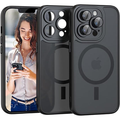 267458 - Nupcknn Mbështjellës magnetik për iPhone 13 Pro, i pajtueshëm me MagSafe, mbrojtëse ultra e hollë kundër goditjeve - Mbrojtje e tejdukshme mat + skaj i butë TPU