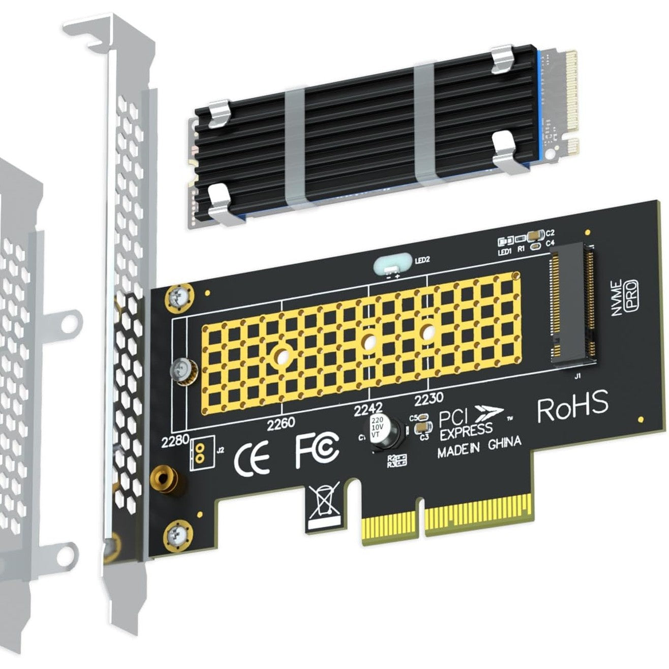 273661 - GLOTRENDS PA09-HS Përshtatës NVMe në PCIe 4.0 x4 me Radiator për SSD 2280/2260/2242/2230 M.2 NVMe