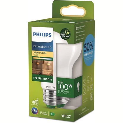 248078 - PHILIPS Llambë LED klasike, 100W, 1535lm, A60, E27 2700K, xham i akrilikuar, e zbehtë, mat